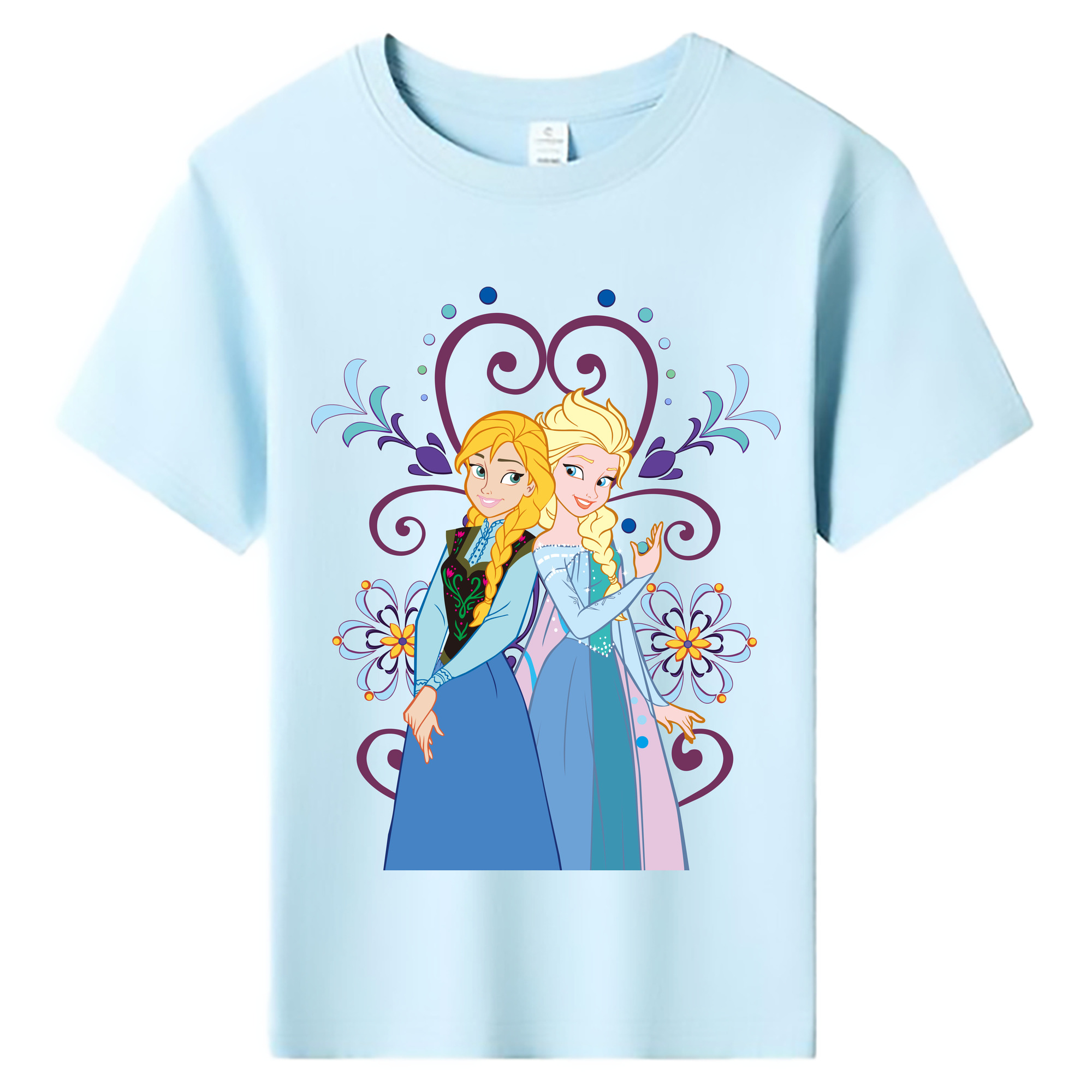 （画像用） アナと雪の女王 アンナ エルサ Frozen Anna Elsa 綿100％キッズTシャツ（フロントプリント）